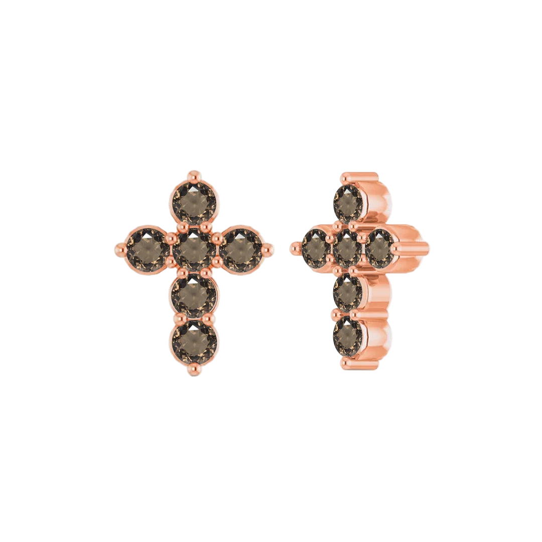 Gemmed Cross – 14K/18K Gold Multi-Stone Threadless End