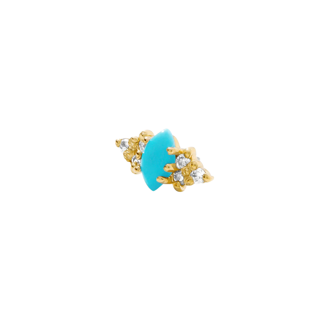 Mimosa – Marquise Birthstone & Diamond – 14K Gold Threadless End
