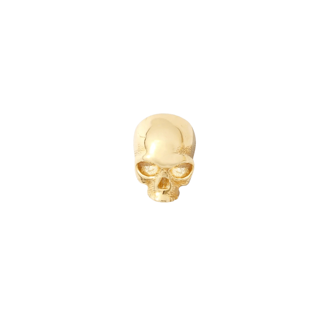 14K gold Catacomb Pin in skull shape – front view