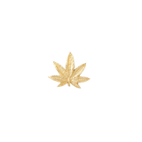 14K gold cannabis leaf threadless pin for piercings