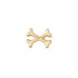 14K gold crossbones threadless pin for piercings