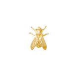 14K gold fly-shaped threadless pin for cartilage piercings