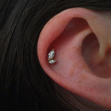 Orla 14K Gold Threadless End with Elongated Marquise CZ Stones