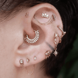 14K Solid Gold Seam Ring - piercing - zone.com