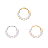 Revel – Rainbow Moonstone Arc – 14K Gold Clicker