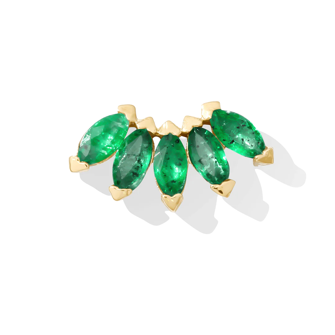 Bella – Marquise Birthstone Fan – 14K Gold Threadless End