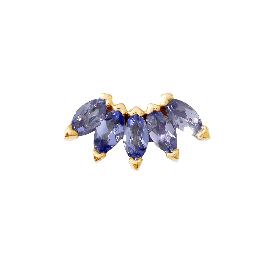 Bella – Marquise Birthstone Fan – 14K Gold Threadless End