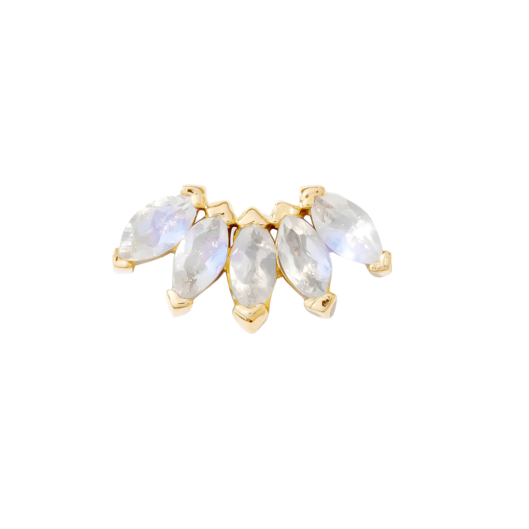 Bella – Marquise Birthstone Fan – 14K Gold Threadless End