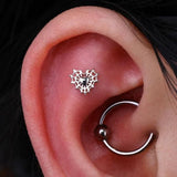 Caught You – Heart & Web Design – 14K Gold Internally Threaded End