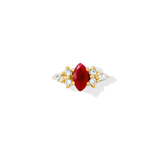 Mimosa – Marquise Birthstone & Diamond – 14K Gold Threadless End