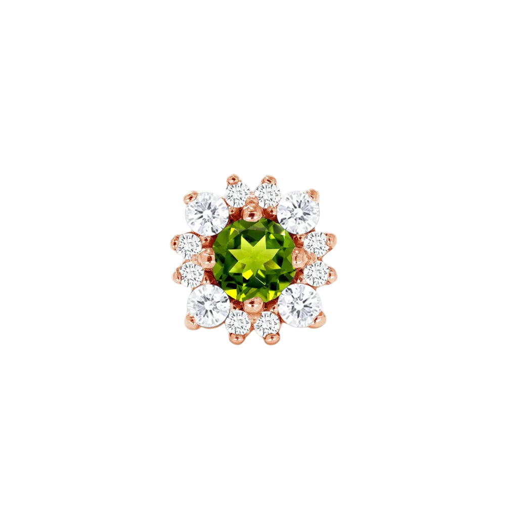 Marianna – 14K/18K Gold Multi-Gem Cluster Threadless End