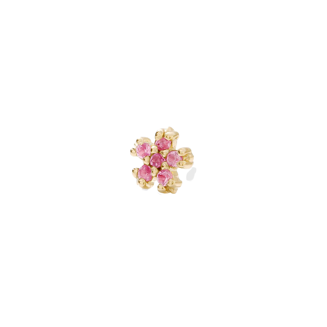 Pixie – Birthstone Floral End – 14K Gold Threadless Jewelry