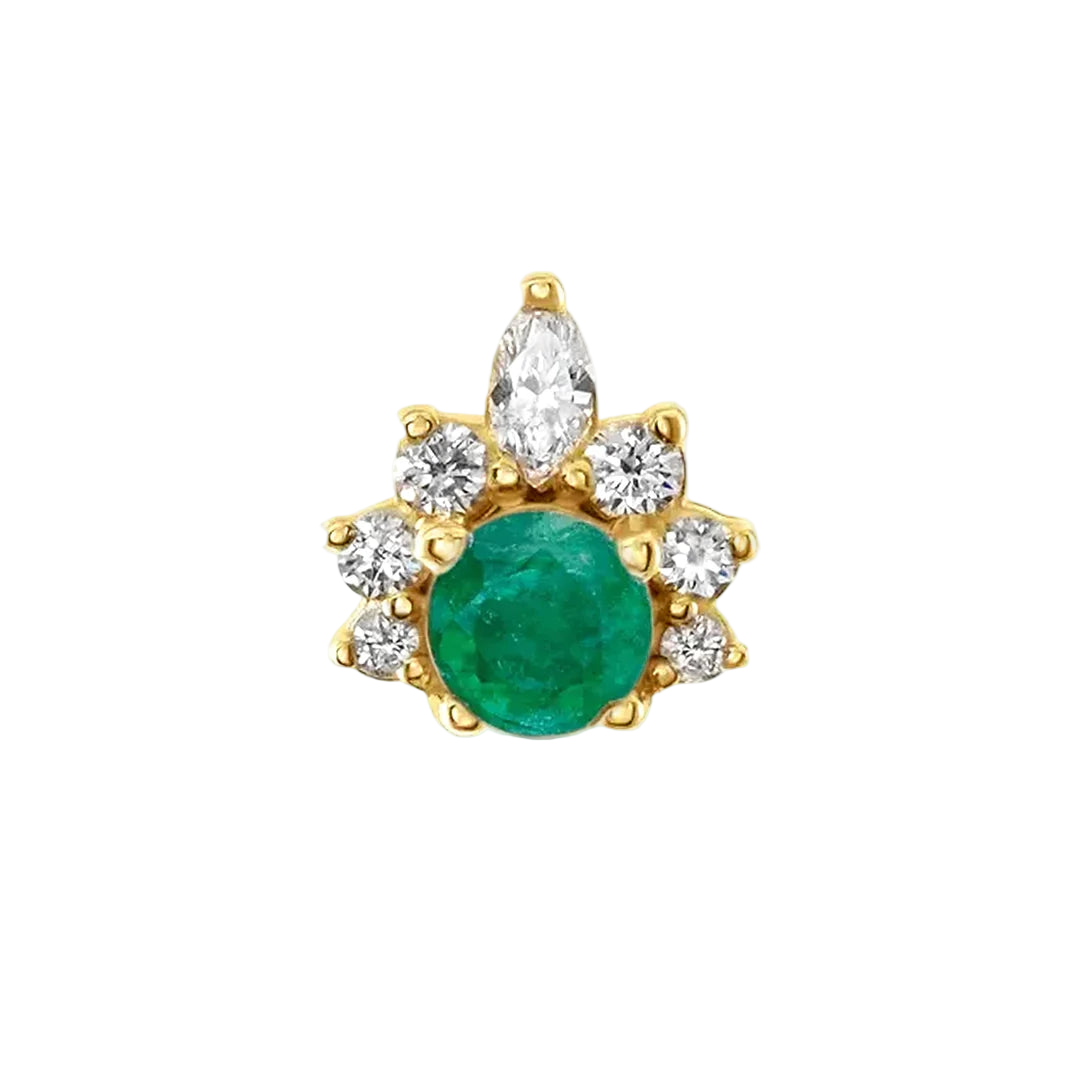 Adelina – 14K/18K Gold Multi-Stone Threadless End