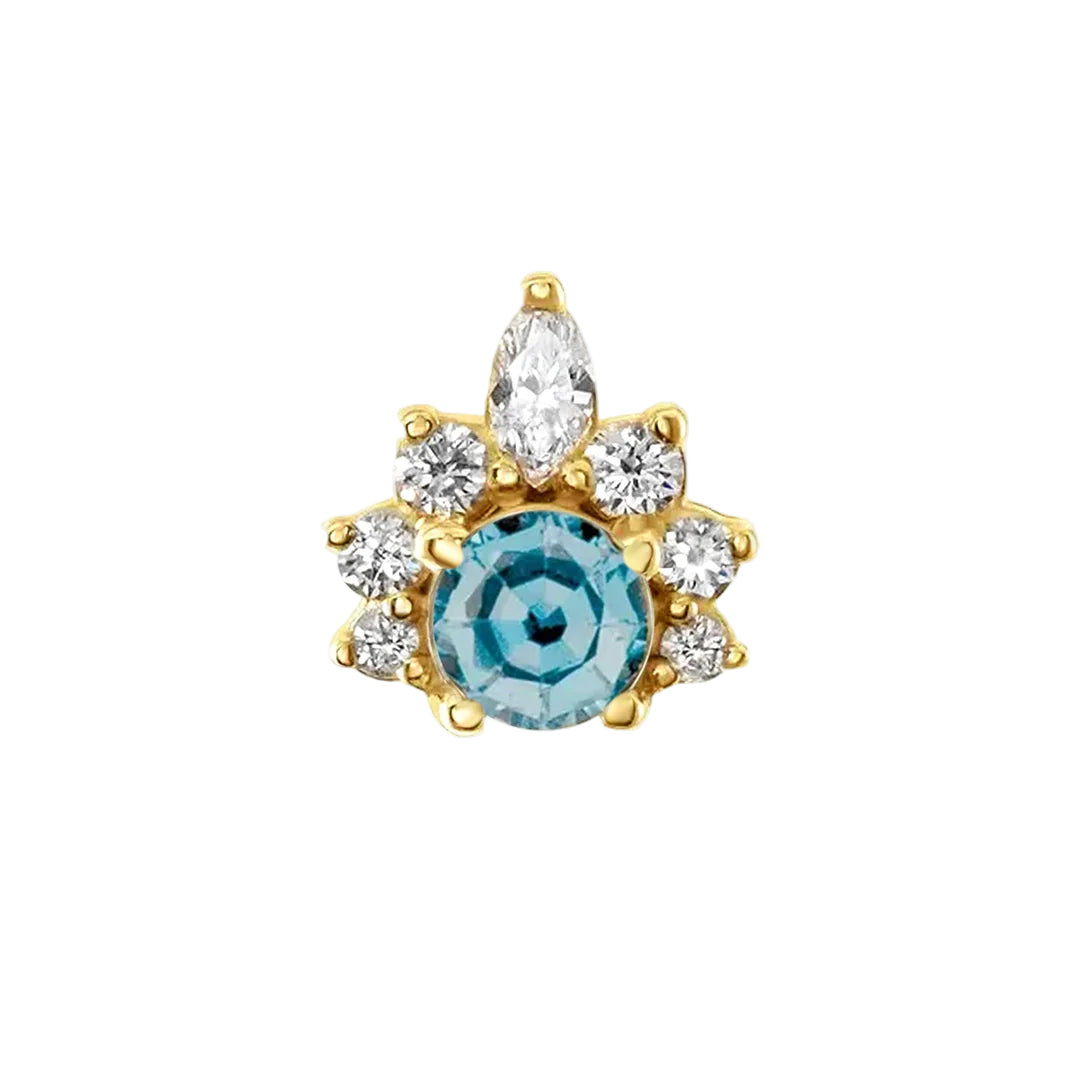 Adelina – 14K/18K Gold Multi-Stone Threadless End