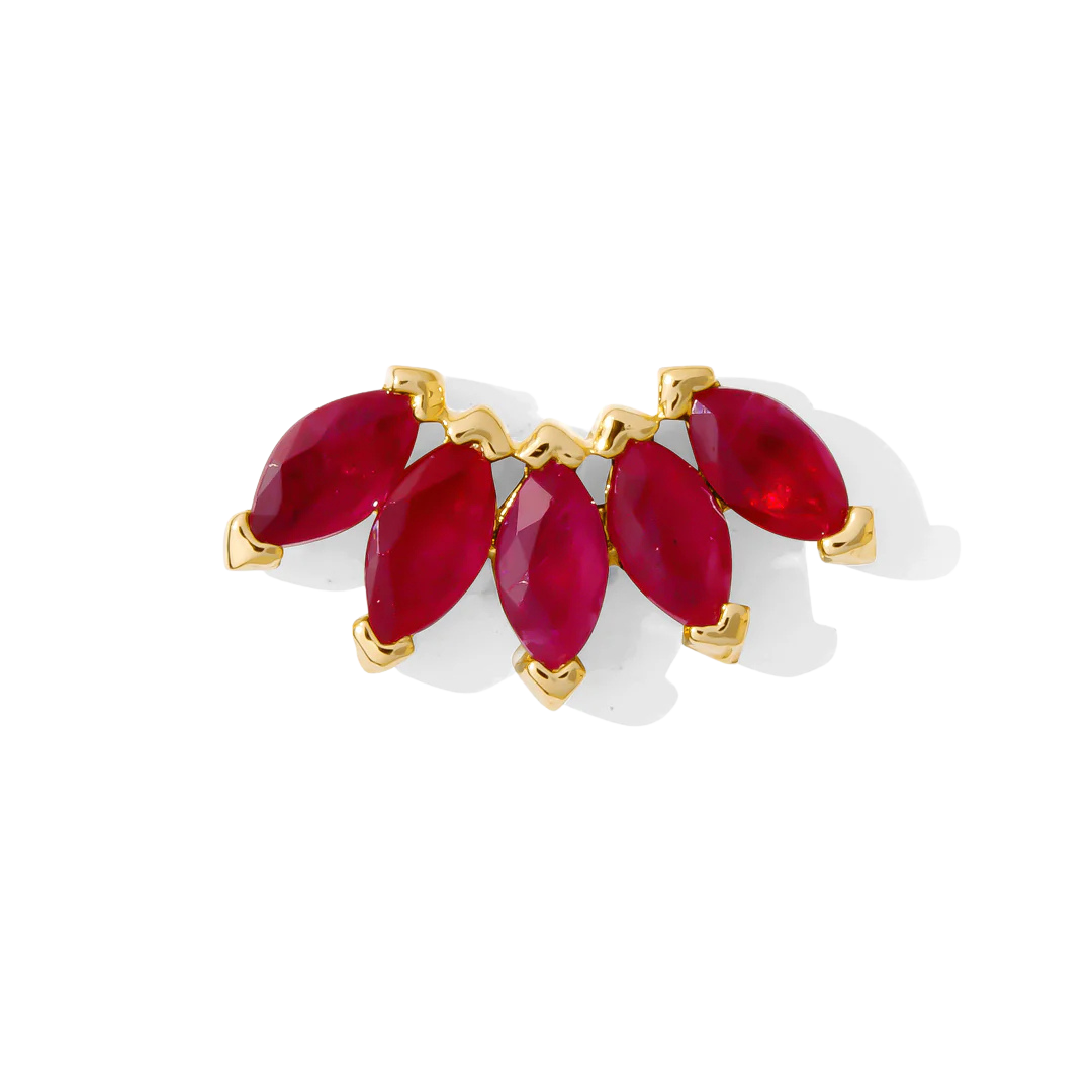 Bella – Marquise Birthstone Fan – 14K Gold Threadless End