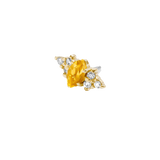 Mimosa – Marquise Birthstone & Diamond – 14K Gold Threadless End