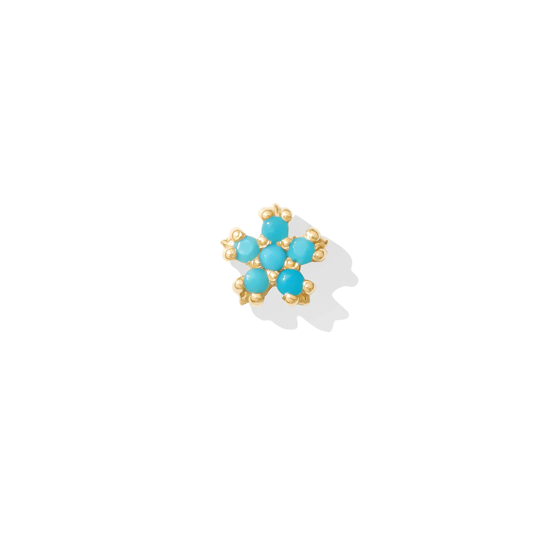 Pixie – Birthstone Floral End – 14K Gold Threadless Jewelry
