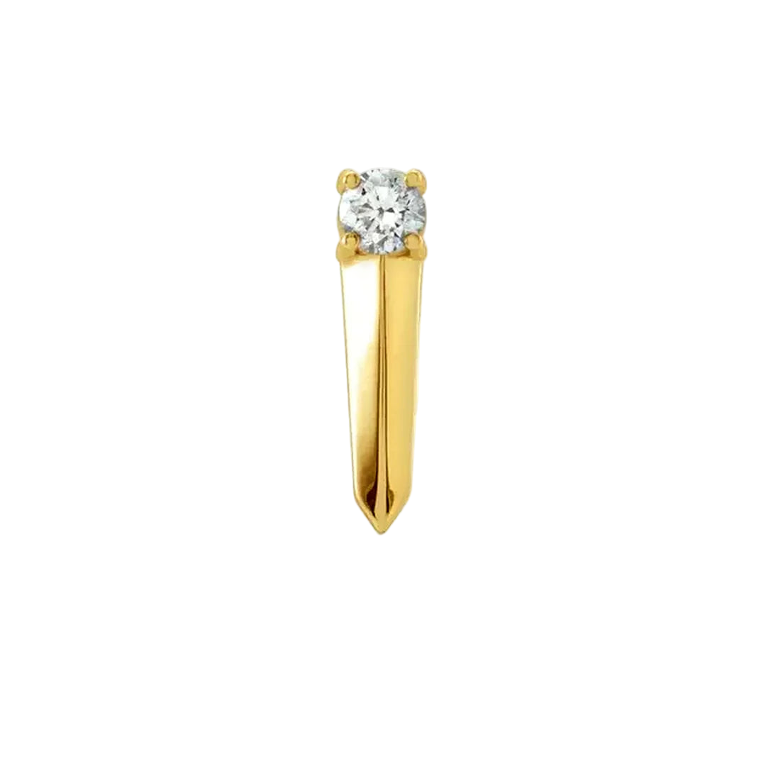 Gemmed Blade – 14K/18K Gold Gemstone Threadless End
