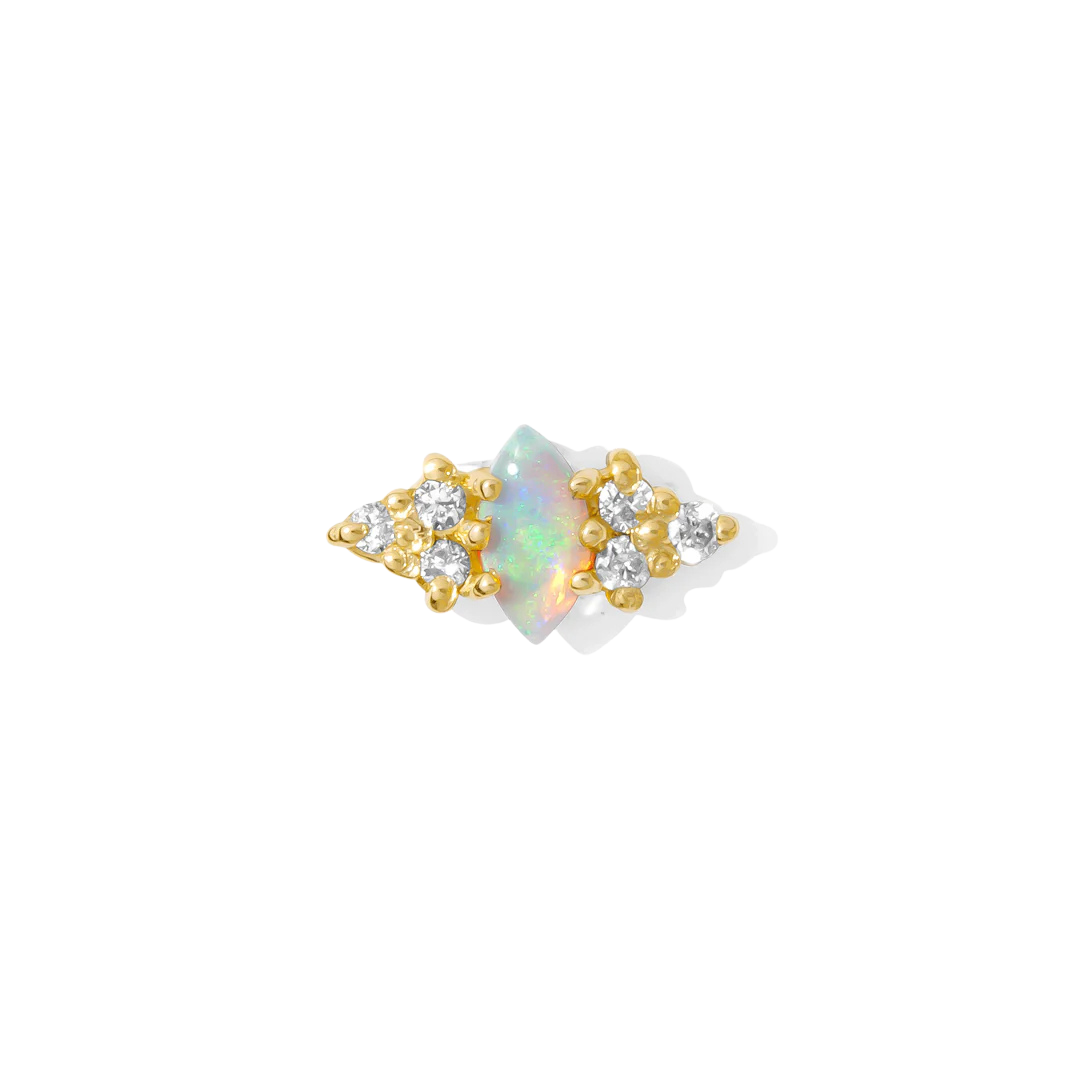 Mimosa – Marquise Birthstone & Diamond – 14K Gold Threadless End