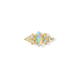 Mimosa – Marquise Birthstone & Diamond – 14K Gold Threadless End