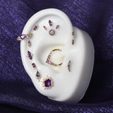 Amethyst and CZ Geometric Design – Close-Up Studio Detail