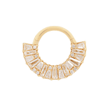 Amplify 14K Gold Clicker Ring with CZ Cluster – Front View