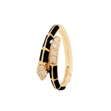 Anti Hero 14K Gold Clicker with CZ and Black Enamel – Front View