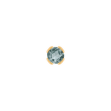 Aquamarine threadless end in 14k gold demi bezel setting