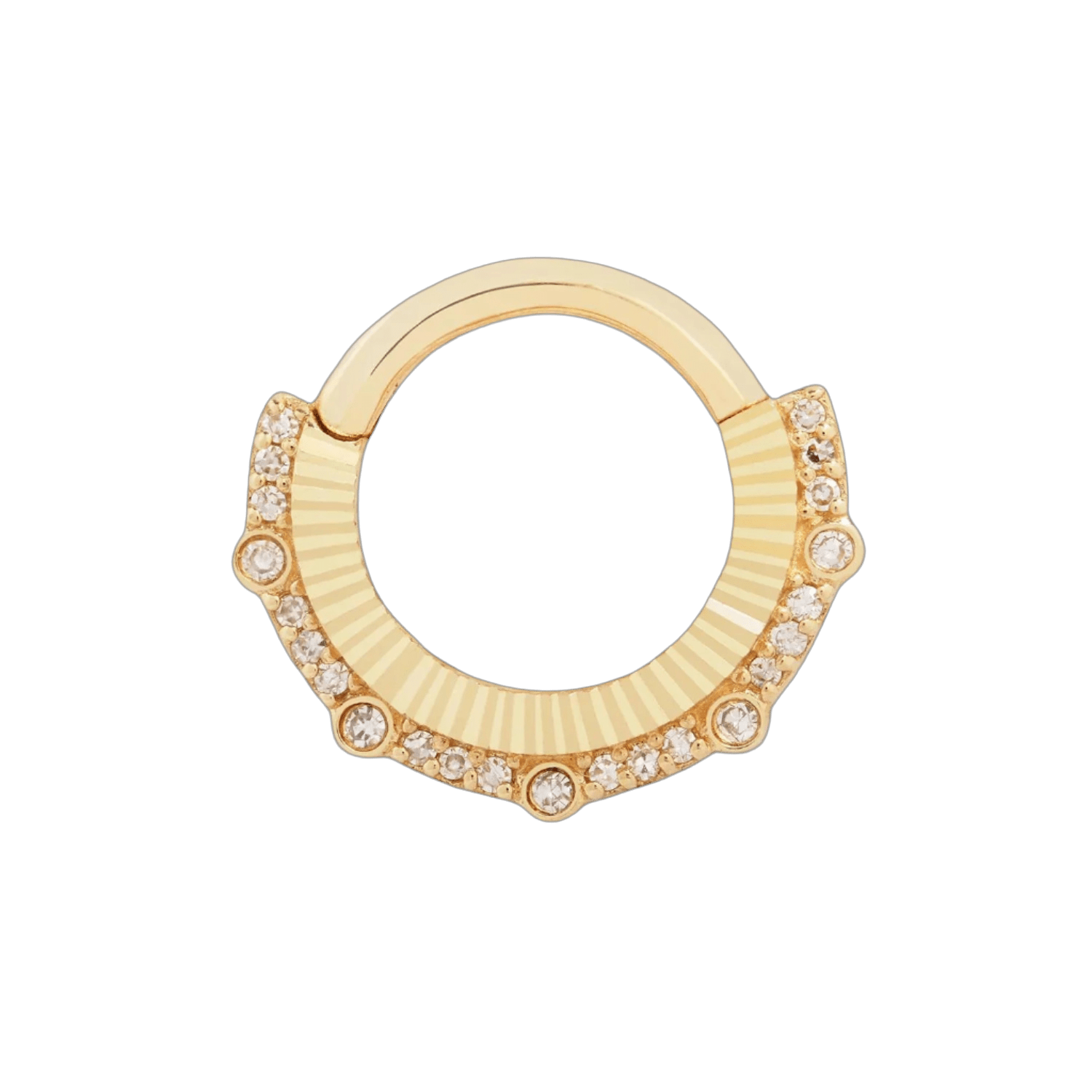 Awaken 14K Gold Diamond Clicker – Yellow Gold Front View