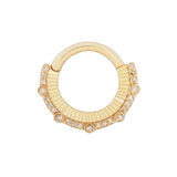 Awaken 14K Gold Diamond Clicker – Yellow Gold Front View