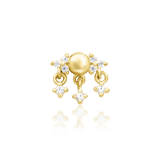 Bextor 14K Gold Threadless End with Radiant CZ Cluster – Front View