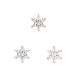 Close-up of Bloom 14k gold end – natural diamond cluster detail