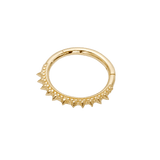 Brooklyn 14K Gold Clicker Ring with Spiked Baroque Design – Front View