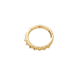 Brooklyn spiked septum clicker ring in 14K gold