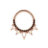 Buddha Jewelry Indra clicker in rose gold with circular gemstone layout