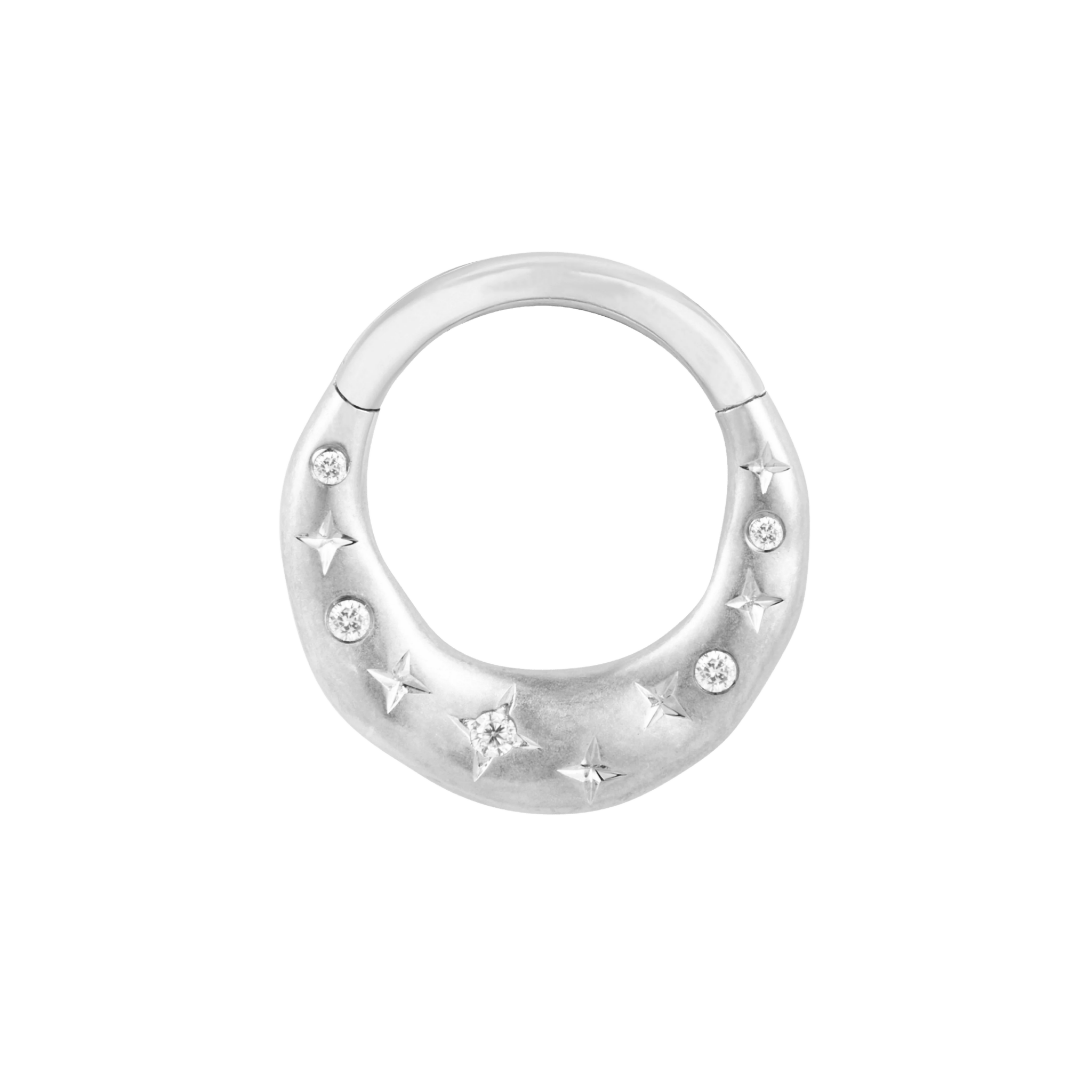 Buddha Jewelry hinged clicker in white gold for helix or septum