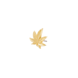 Cannabis-inspired threadless end in yellow gold
