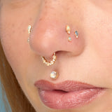 Close-Up of Daydream End Showing Opal Sparkle and CZ Accent