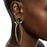 Catacomb 14K Gold Jawless Skull Threadless Pin – Front View
