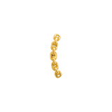 Chain Link threadless pin in 14K yellow gold, elongated shape