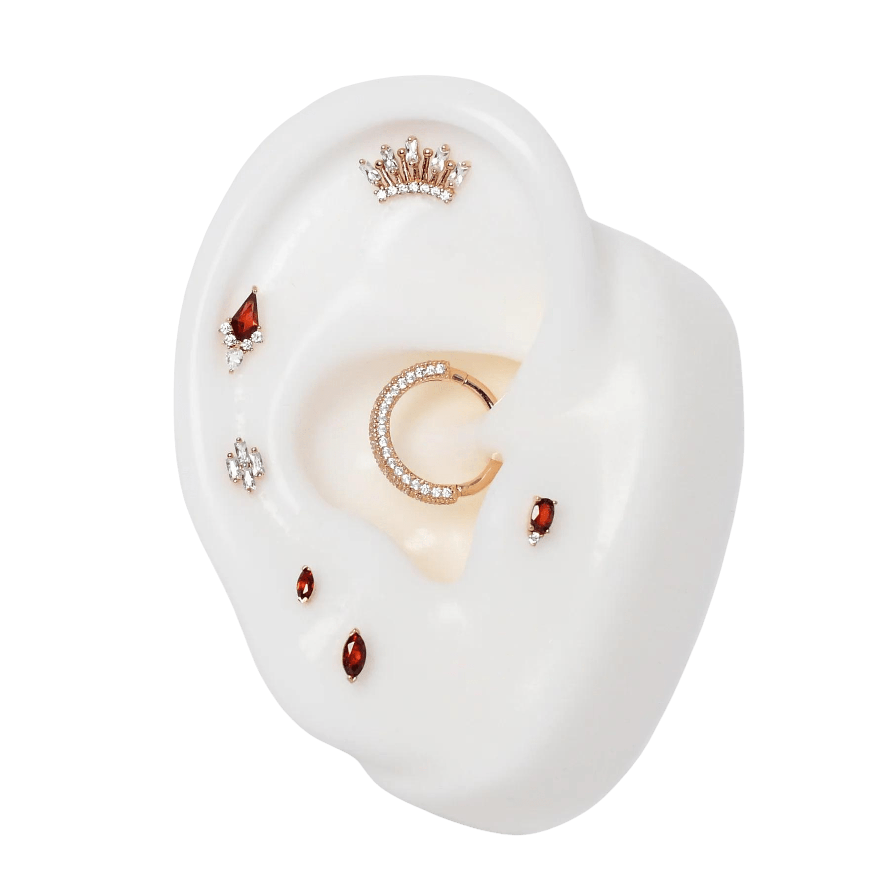 Close-Up of Buddha Jewelry Afterglow Garnet End – Front View
