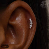 Close-Up of Milgrain CZ Cascade on Infinity End – Studio Light