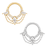 Close-up of Good Times CZ design with kite and round stones
