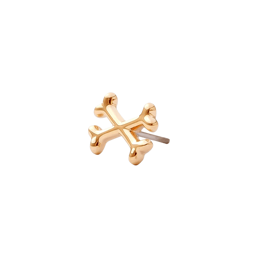 Close-up of solid gold Poison pin for nostril or lobe