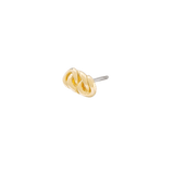 Compact Cuban chain piercing pin in yellow gold