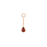 Concorde 14K Gold Charm with Pear-Shaped Garnet and Chain – Front View