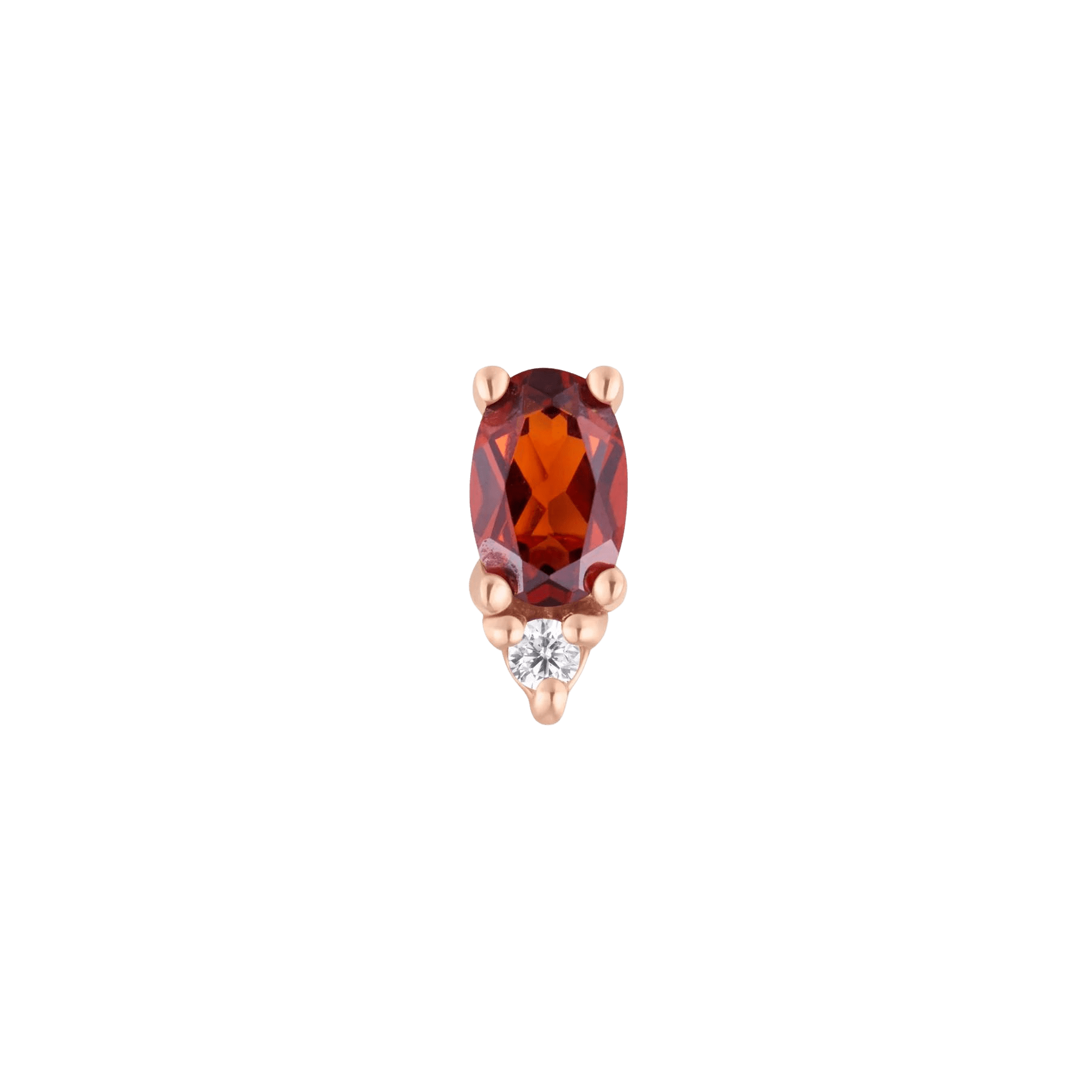 Desden Garnet End Modeled in Helix Piercing on Fair Skin