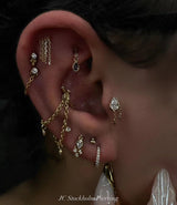 Koi 14K Gold Sculpted Threadless End – Front View