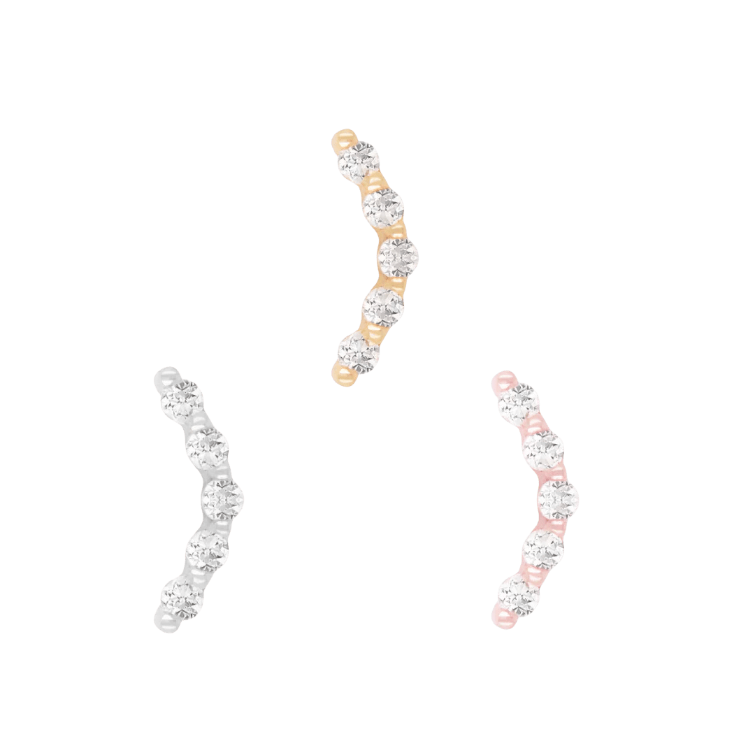 Diem diamond arc worn in helix – styled piercing with subtle shine