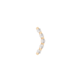 Diem diamond threadless end in 14k yellow gold – front curved view